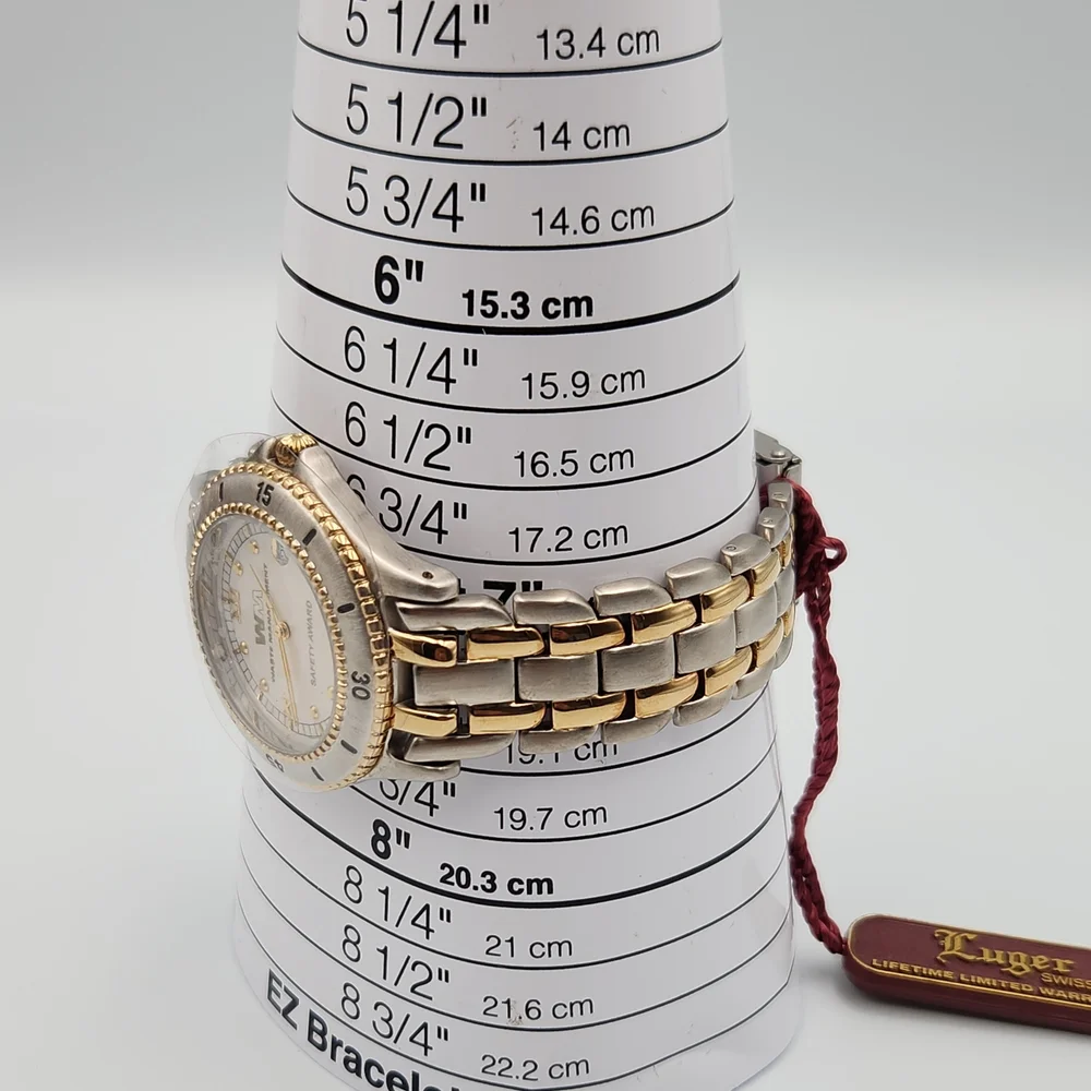 Vintage Luger Two-Tone Stainless Steel Watch with Gold PL Accents